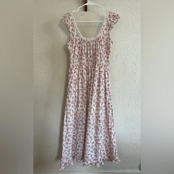Christy Dawn Pink Floral Cotton Midi Dress - Picture 5 of 6
